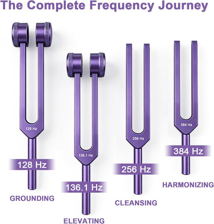 Purple Tuning Fork Set — Violet Resonance | 4 Frequencies