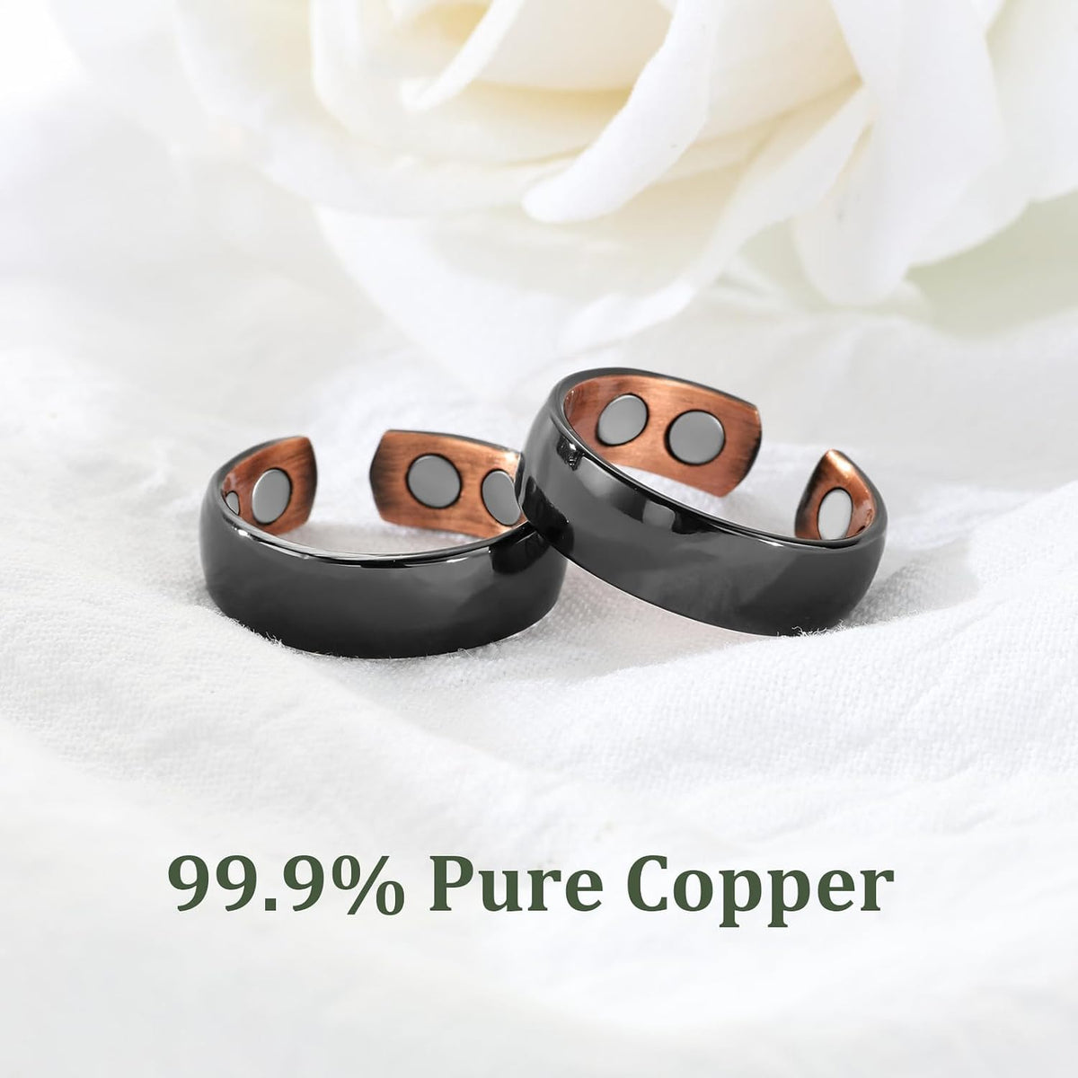 Pure Copper Magnetic Rings — Set of 2