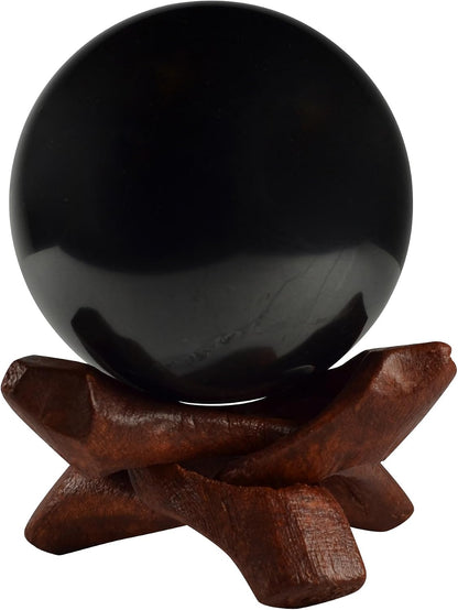 Authentic Shungite Sphere with Stand