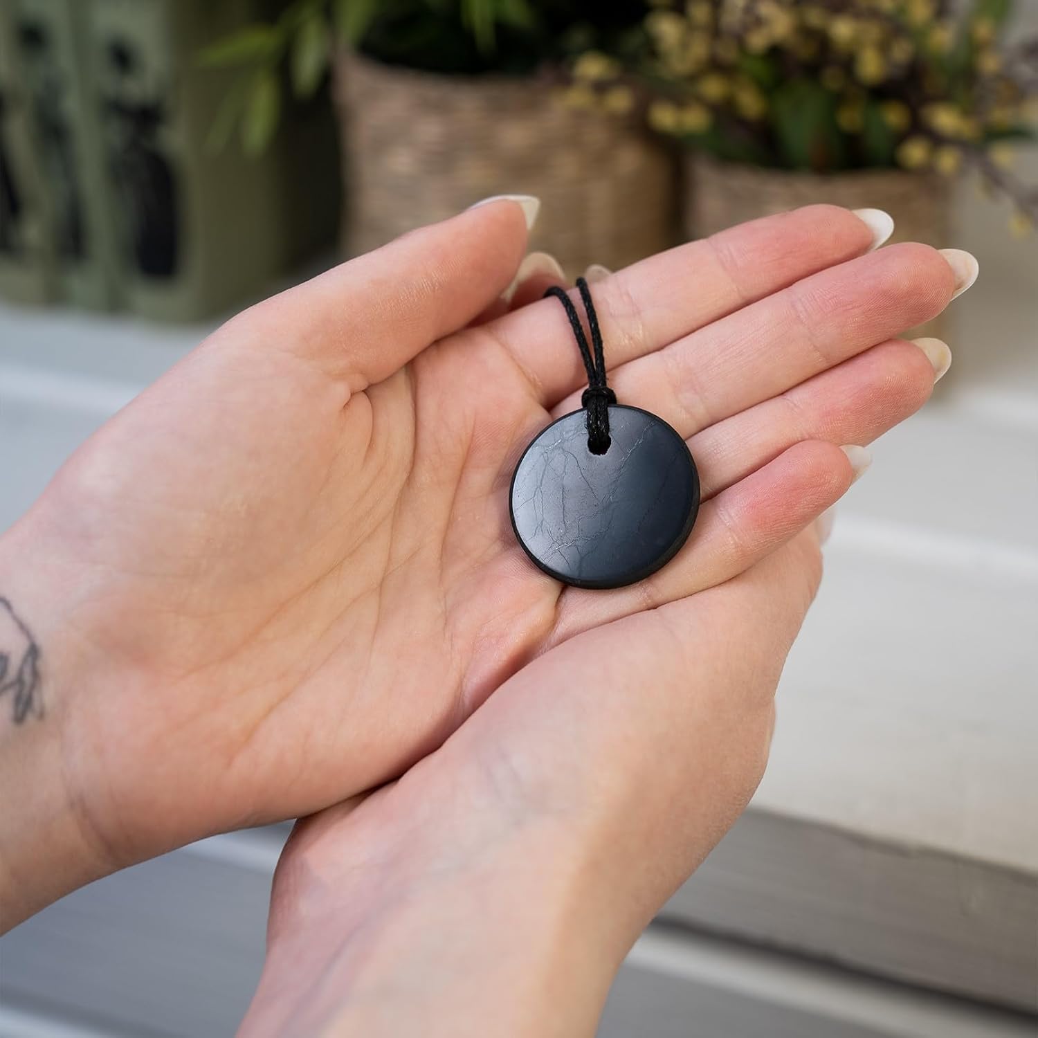 Round Shungite Pendant Necklace