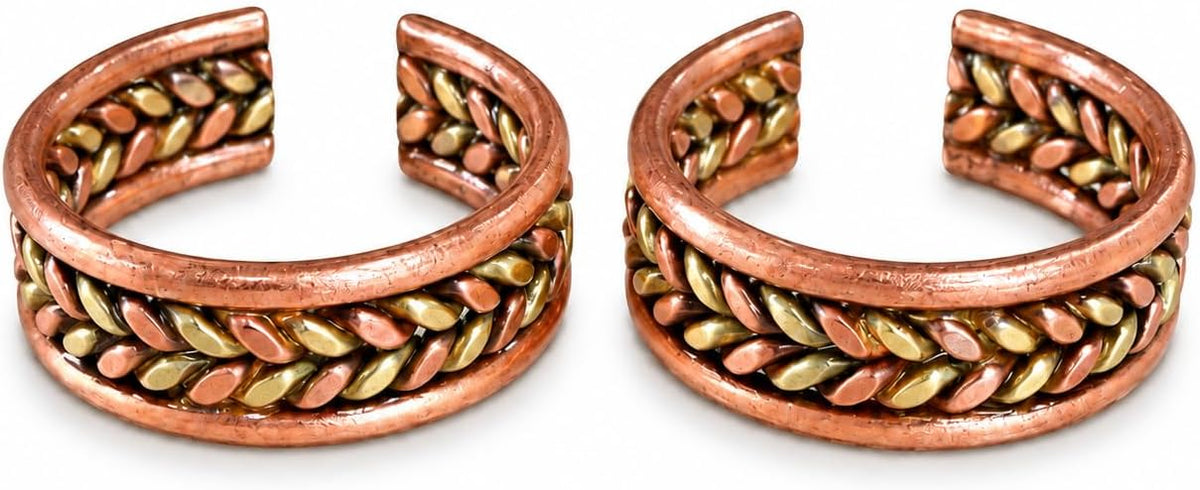 Pure Copper Adjustable Rings — Set of 2