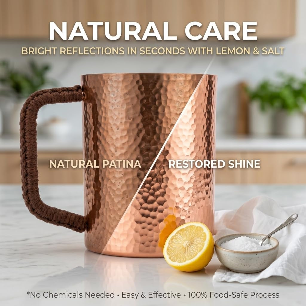 Copper Sipper Mug — Woven Pause | 26 oz