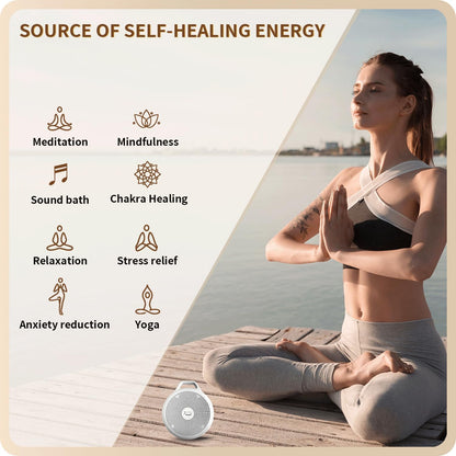 Portable Tibetan Singing Bowl Machine — 10 Authentic Healing Sounds with Light & Timer