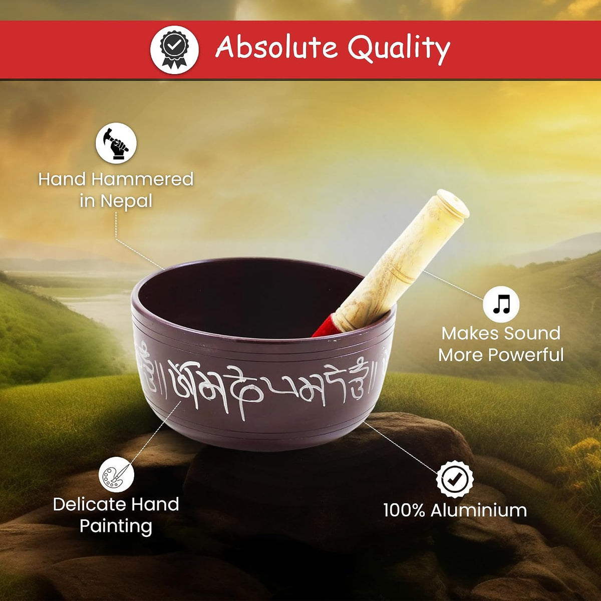 Tibetan Singing Bowl — Earth Song | Brown
