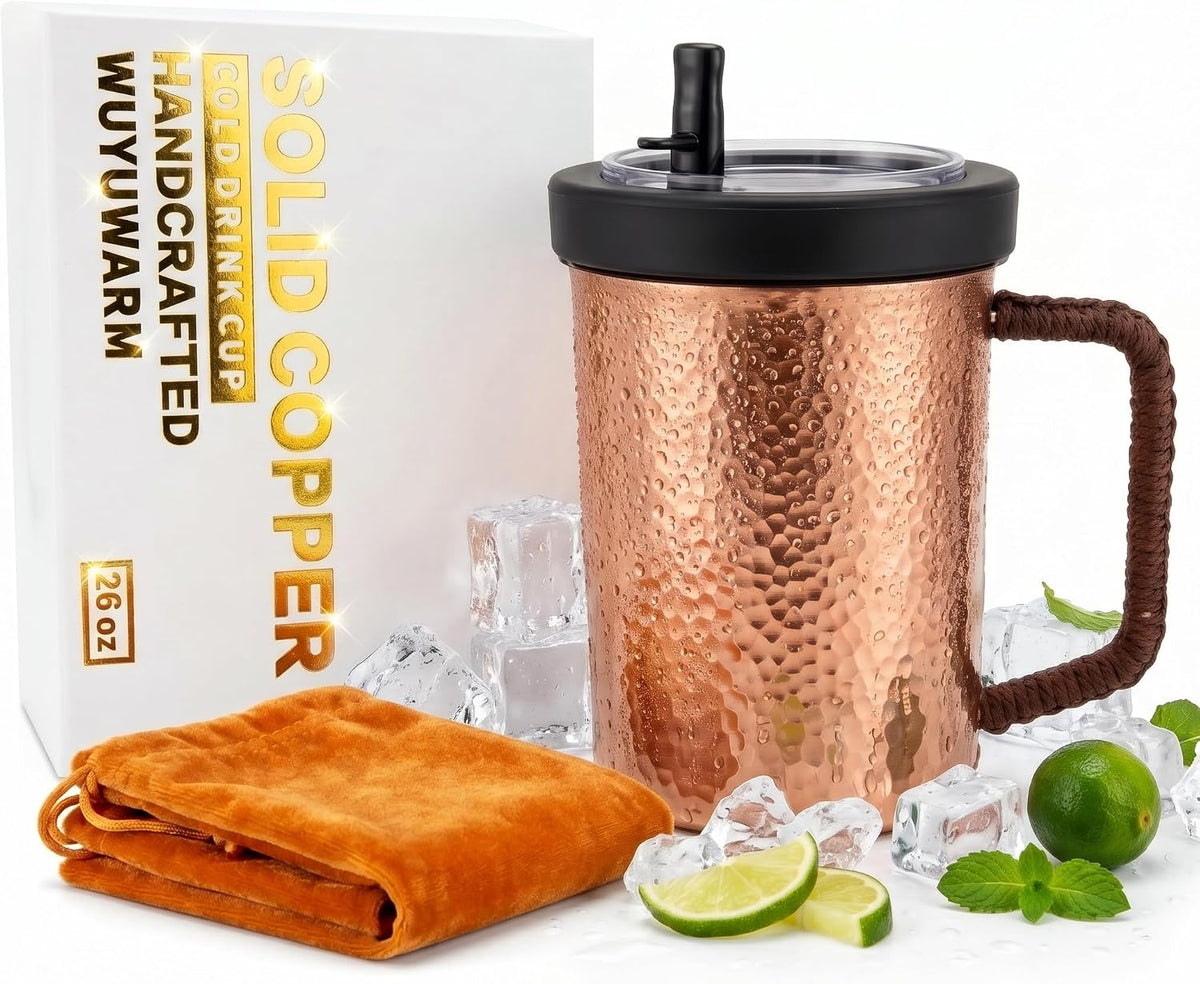 Copper Sipper Mug — Woven Pause | 26 oz