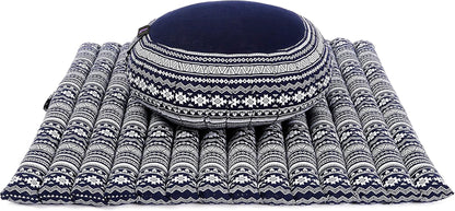 Meditation Cushion Set — Zafu & Roll-Up Zabuton with Kapok Fill
