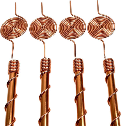 Pure Copper 369 Spiral Energy Antennas – Tesla-Inspired Electroculture Set (4 Pcs)