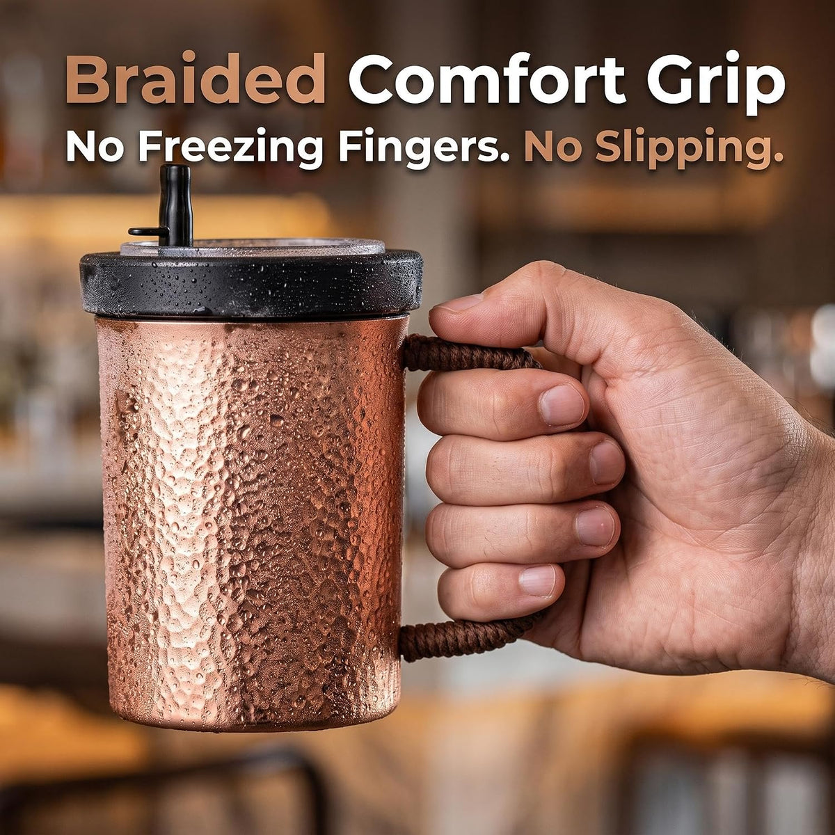 Copper Sipper Mug — Woven Pause | 26 oz