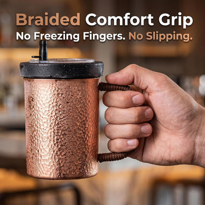 Copper Sipper Mug — Woven Pause | 26 oz