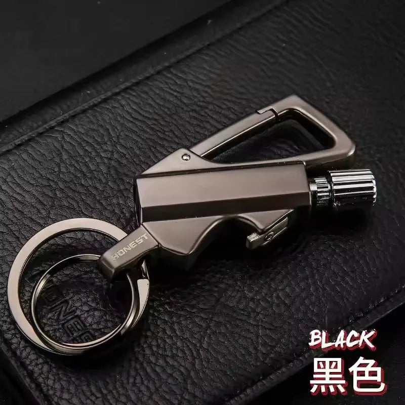 Kerosene Lighter Keychain – 3-in-1 Bottle Opener, Fire Starter & EDC Survival Tool
