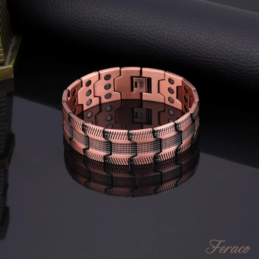 Pure Copper Magnetic Bracelet — Textured Link Design — product image 9