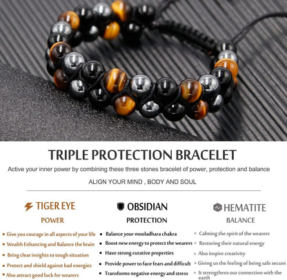 Triple Protection Stone Bracelet
