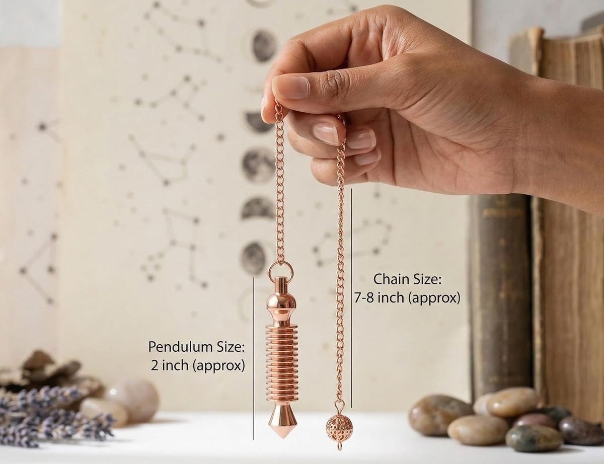 Copper 16-Ring Cone Pendulum — Dowsing & Meditation