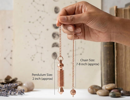 Copper 16-Ring Cone Pendulum — Dowsing & Meditation