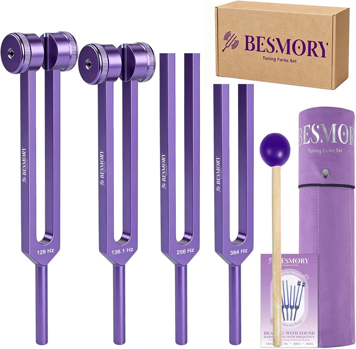 Purple Tuning Fork Set — Violet Resonance | 4 Frequencies