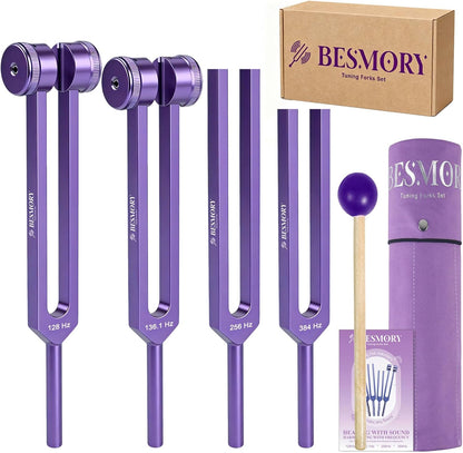 Purple Tuning Fork Set — Violet Resonance | 4 Frequencies