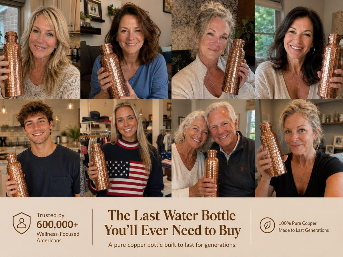 Hammered Copper Water Bottle — 1L