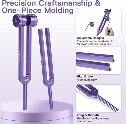 Purple Tuning Fork Set — Violet Resonance | 4 Frequencies