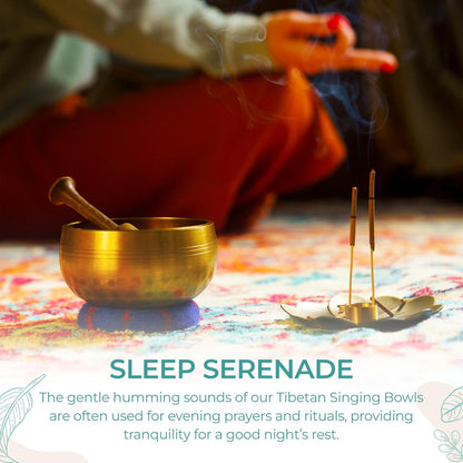 Tibetan Singing Bowl Set — Handcrafted Sound Healing Instrument for Meditation & Mindfulness