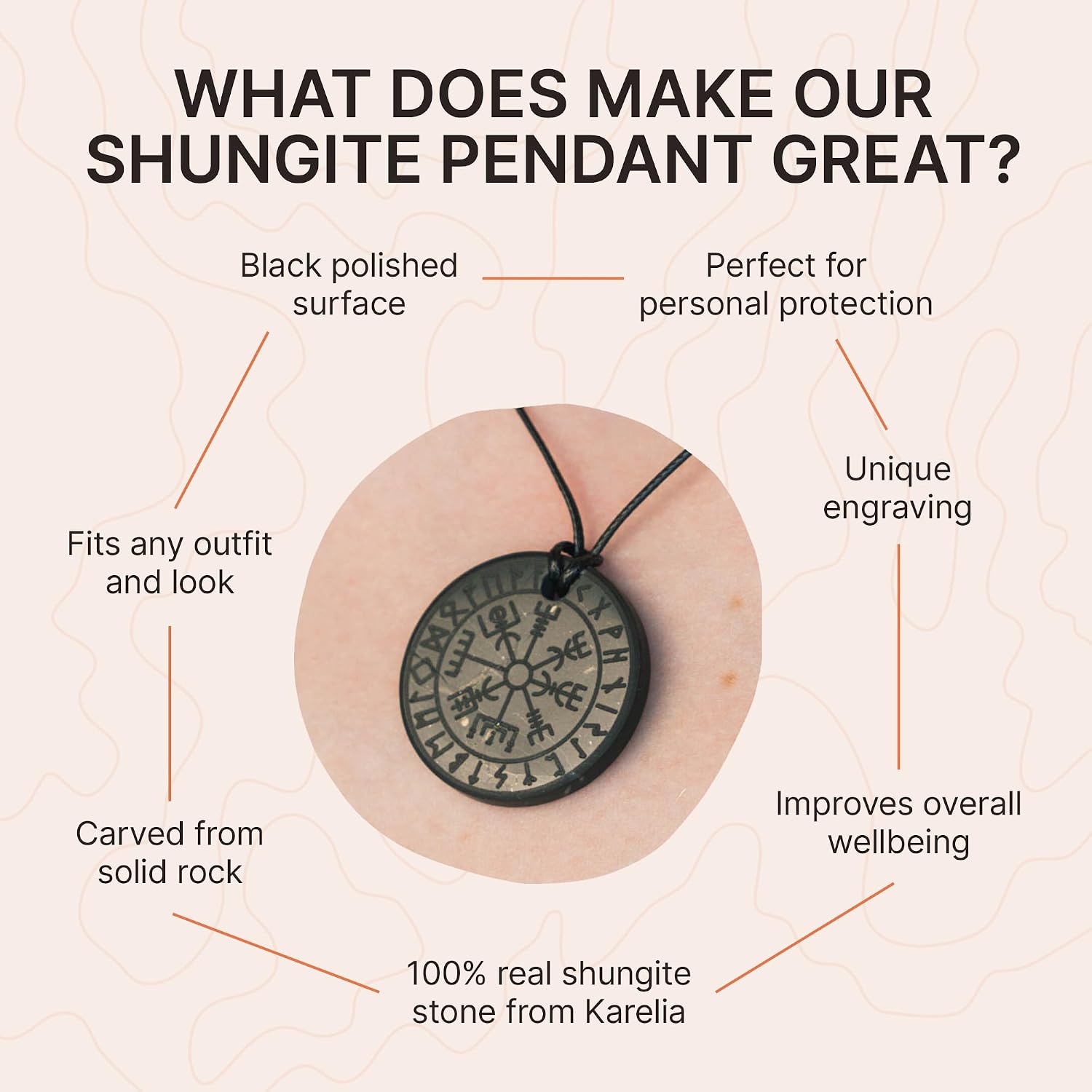 Round Shungite Talisman Pendant