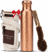 Hammered Copper Water Bottle — 1L