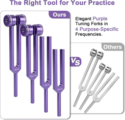 Purple Tuning Fork Set — Violet Resonance | 4 Frequencies