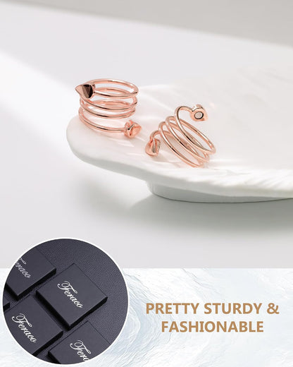 Magnetic Copper Rings — Heart & Flower Set