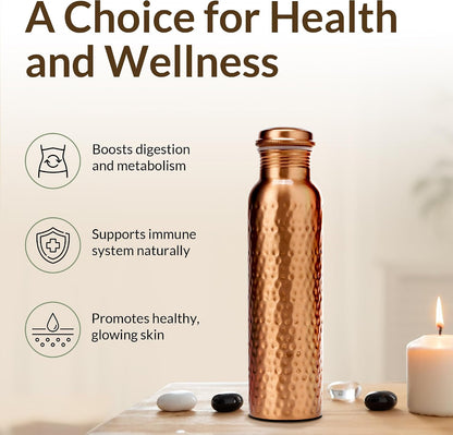 Hammered Copper Water Bottle — 1L
