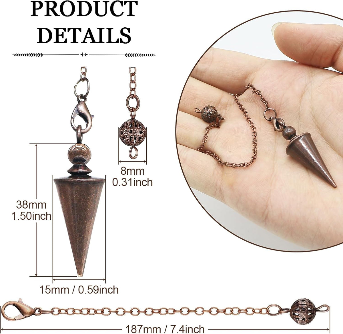 Pure Copper Pendulum — Dowsing & Meditation