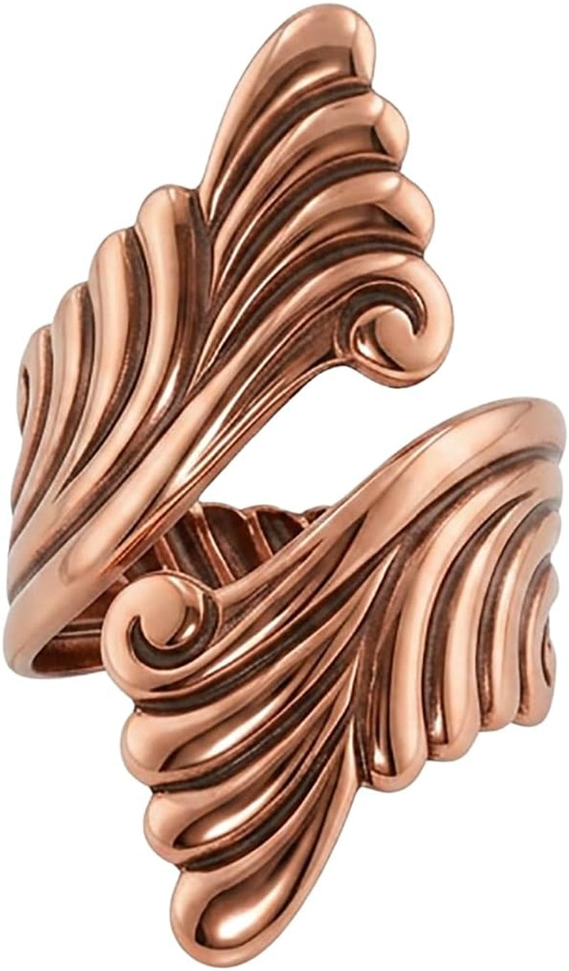 Copper Scroll Bypass Ring — Scroll Poetry | Adjustable