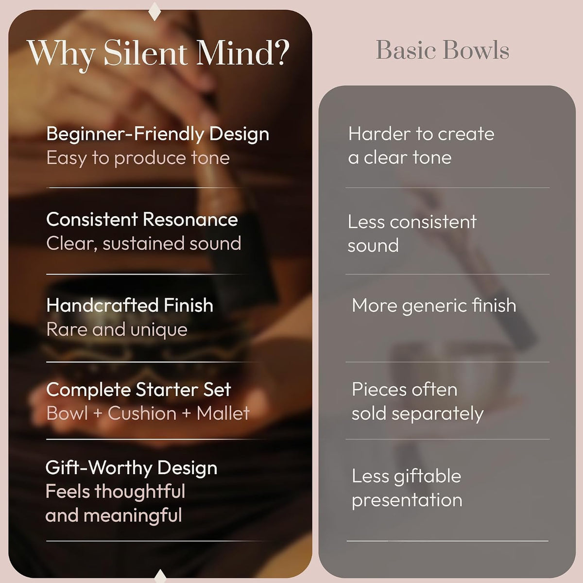 Tibetan Singing Bowl — Golden Stillness | Gold