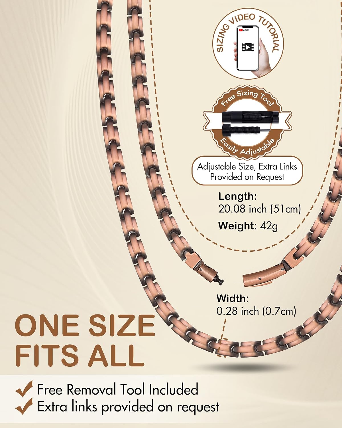 Pure Copper Magnetic Necklace