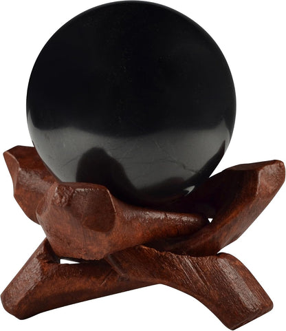Authentic Shungite Sphere with Stand