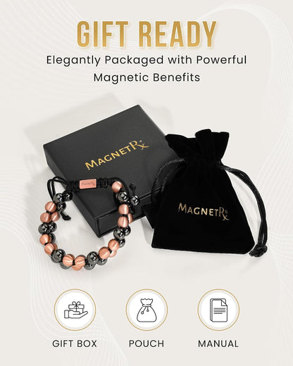 Magnetic Hematite & Solid Copper Bracelet — 8 mm