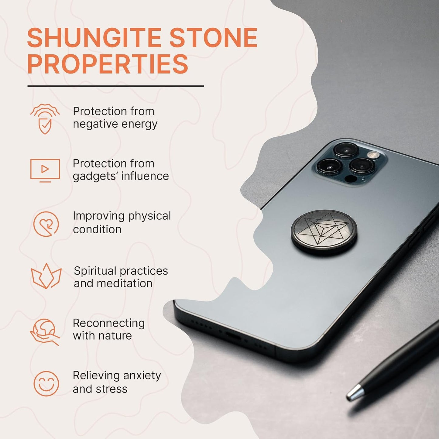 Shungite Cell Phone Protection Sticker Set