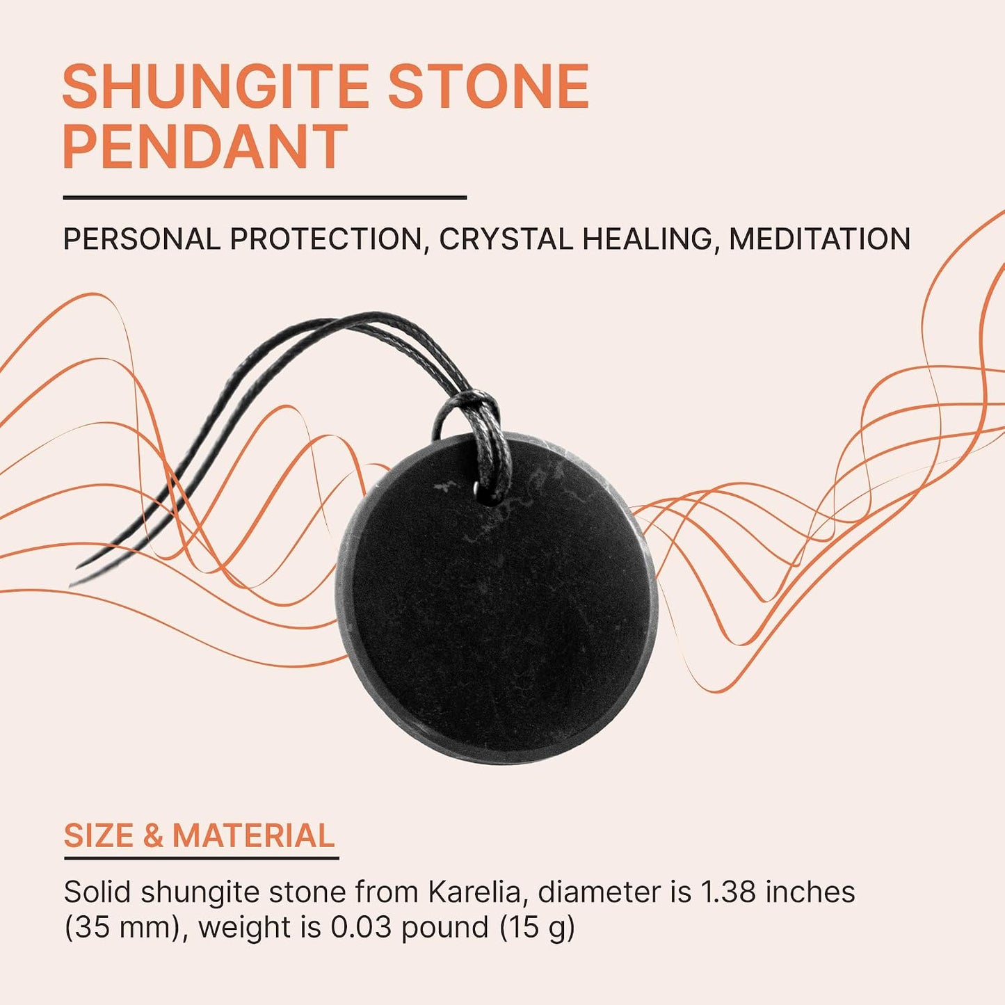 Round Shungite Pendant Necklace