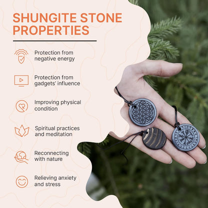 Round Shungite Talisman Pendant