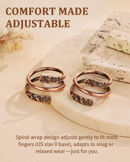 Pure Copper Adjustable Rings — Set of 2