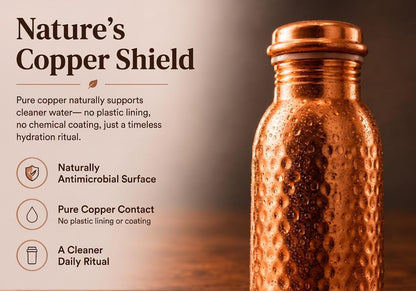 Hammered Copper Water Bottle — 1L