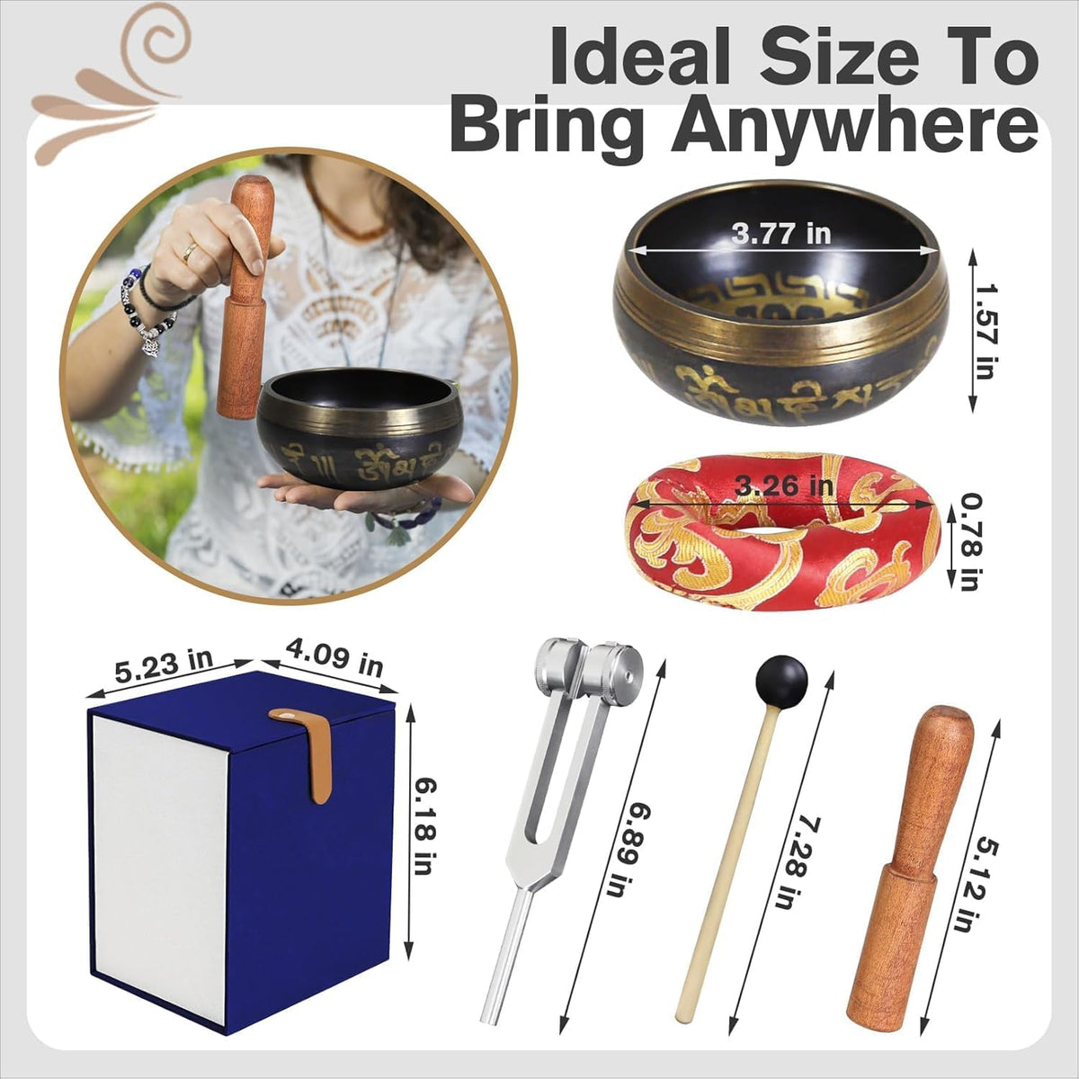 Brass Singing Bowl Gift Set — Resonant Collection | 16 Pieces