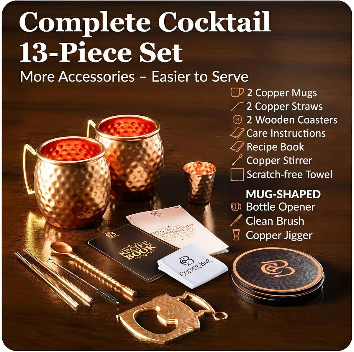 Copper Mug Gift Set — Gathered Warmth | 4 × 16 oz