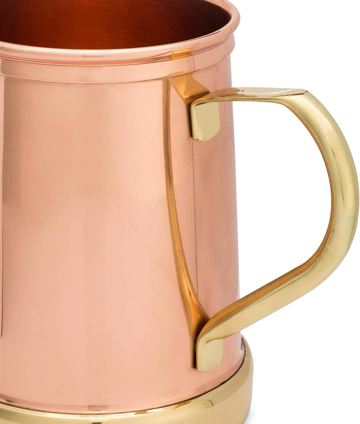 the Finest Handcrafted Copper Mug Unique Patented Design - Solid Brass Base and Handle - Holds 18Oz