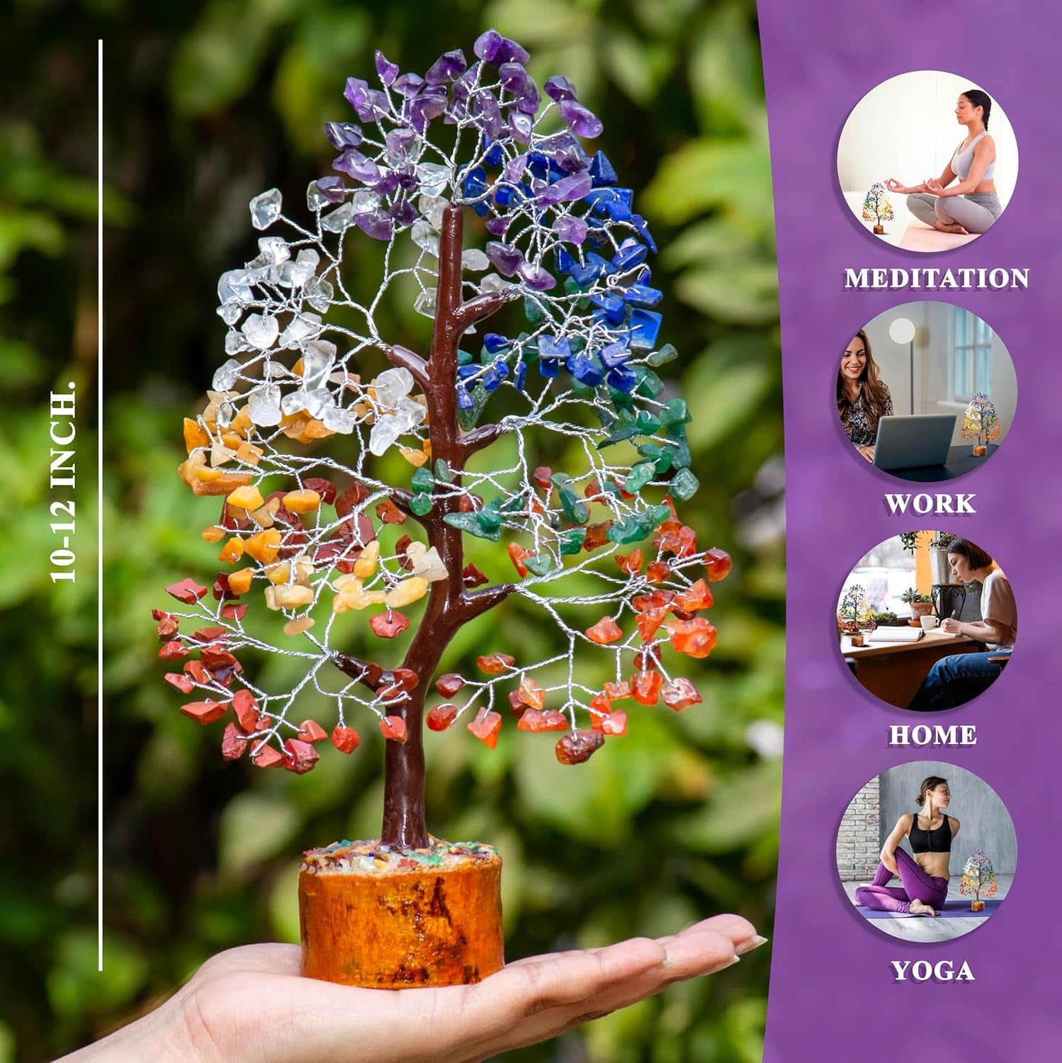 7 Chakra Gemstone Tree of Life: Feng Shui Crystal Bonsai for Wealth, Prosperity, and Spiritual Balance – Perfect for Home Décor & Gifts