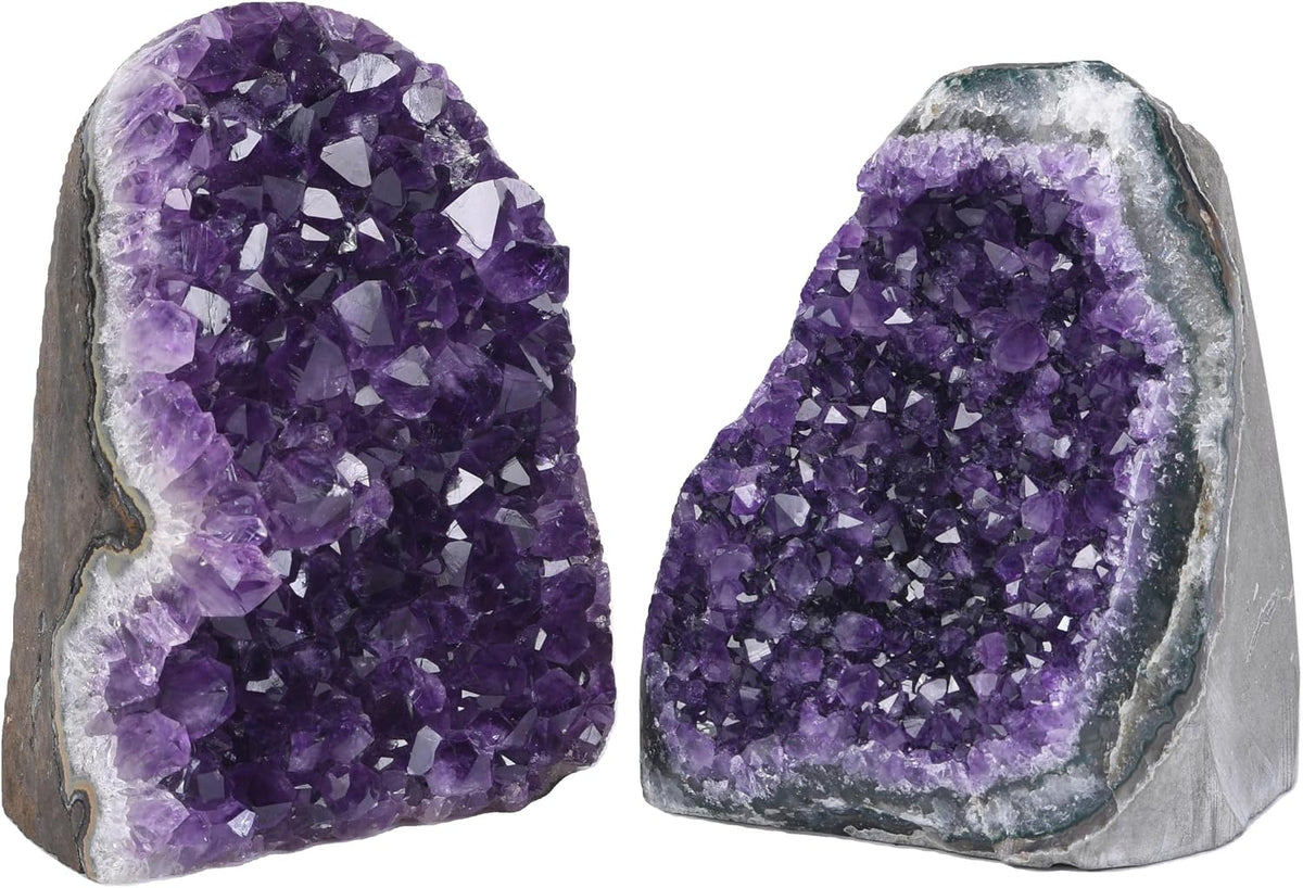 Natural Uruguayan Amethyst Cluster — With Selenite Wand