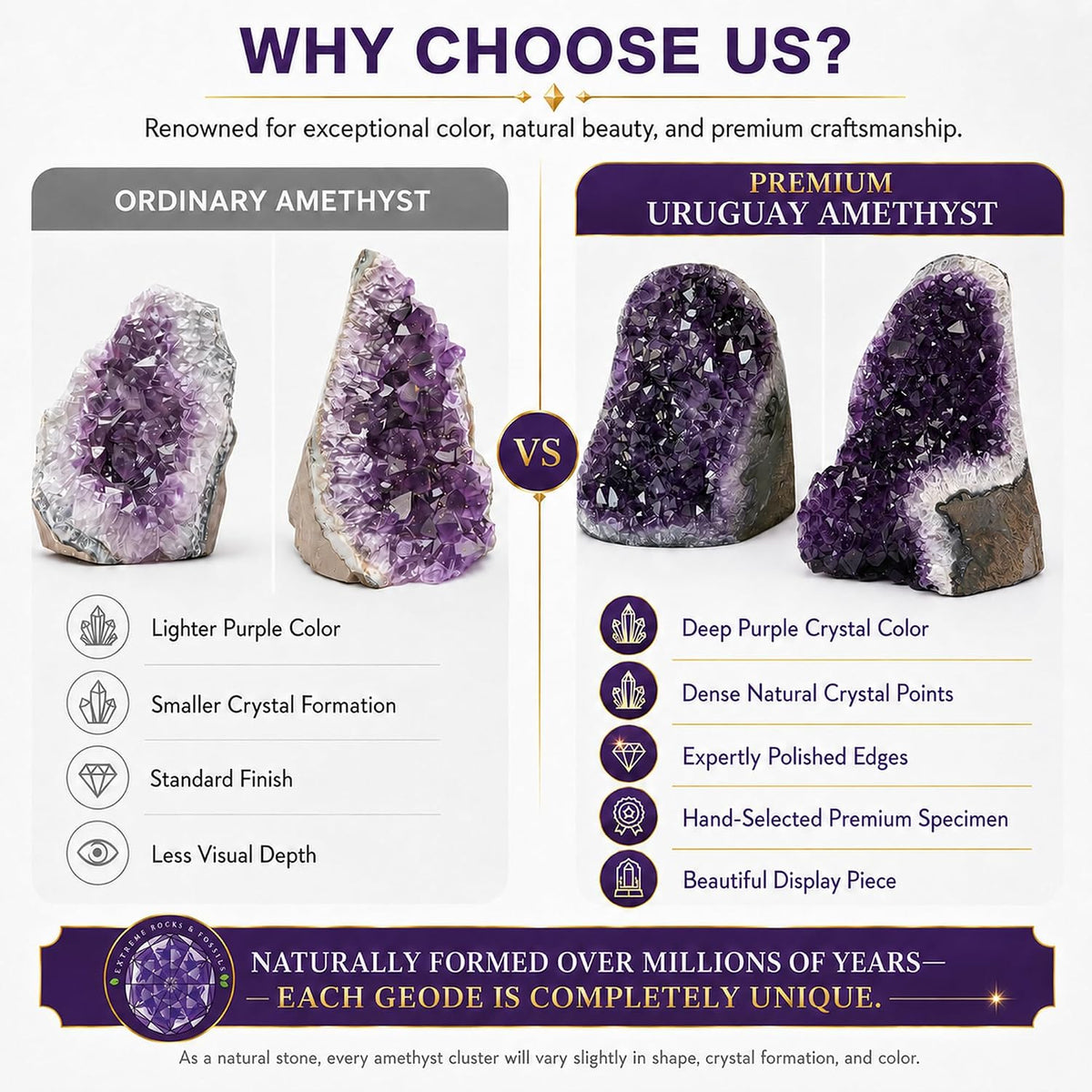 Natural Uruguayan Amethyst Cluster — With Selenite Wand