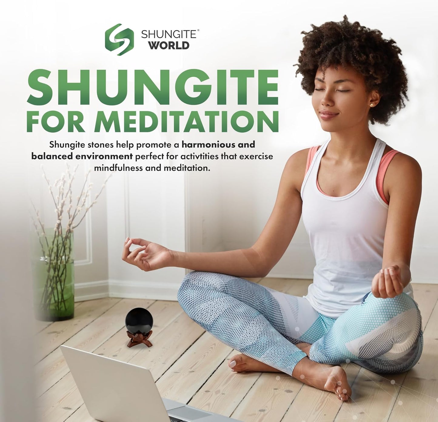 Authentic Shungite Sphere with Stand