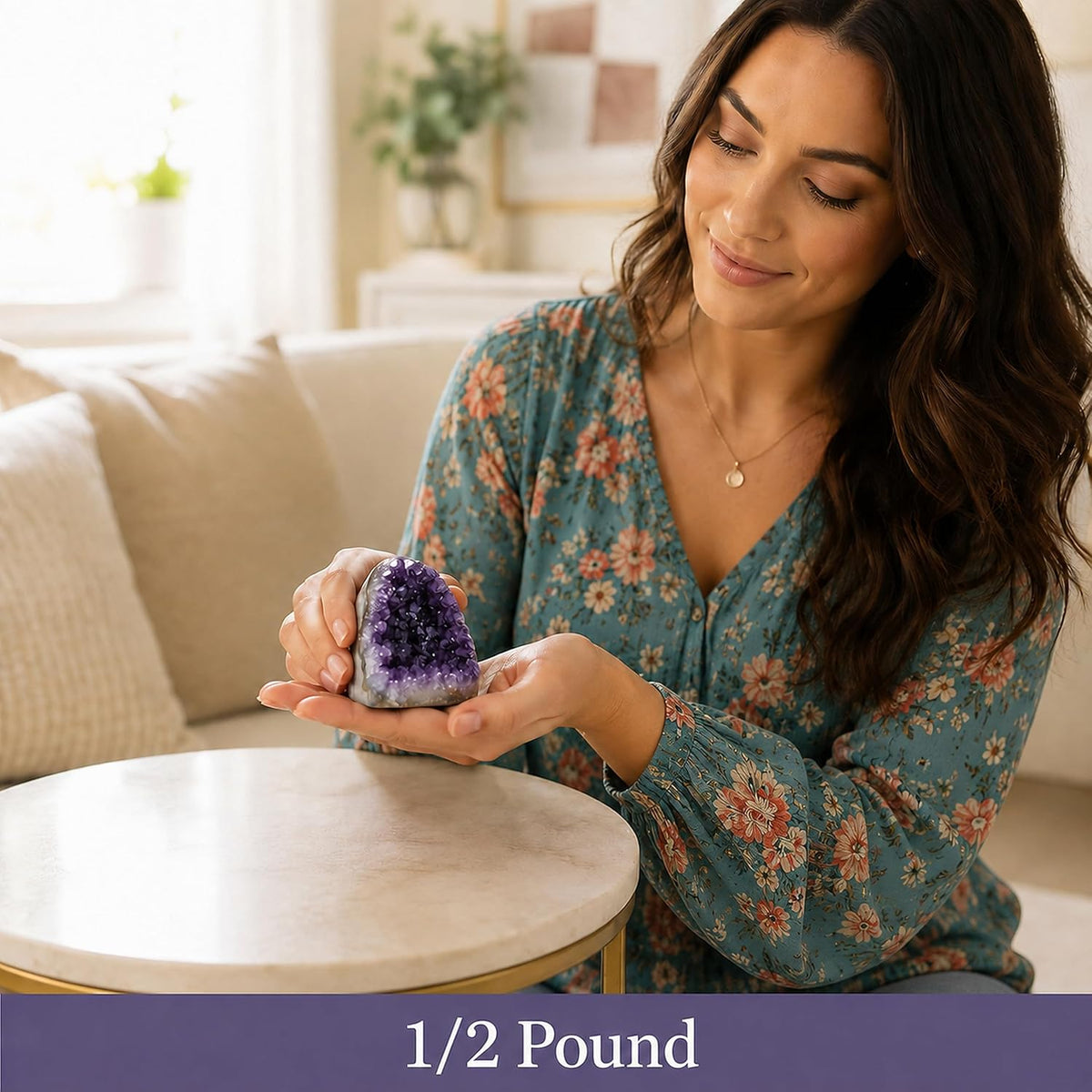 Natural Uruguayan Amethyst Cluster — With Selenite Wand