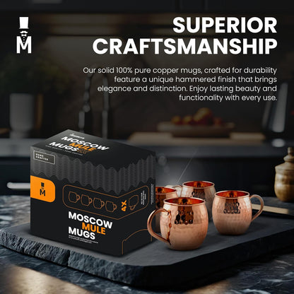 Moscow Mule Copper Mugs Set of 4 – 16oz
