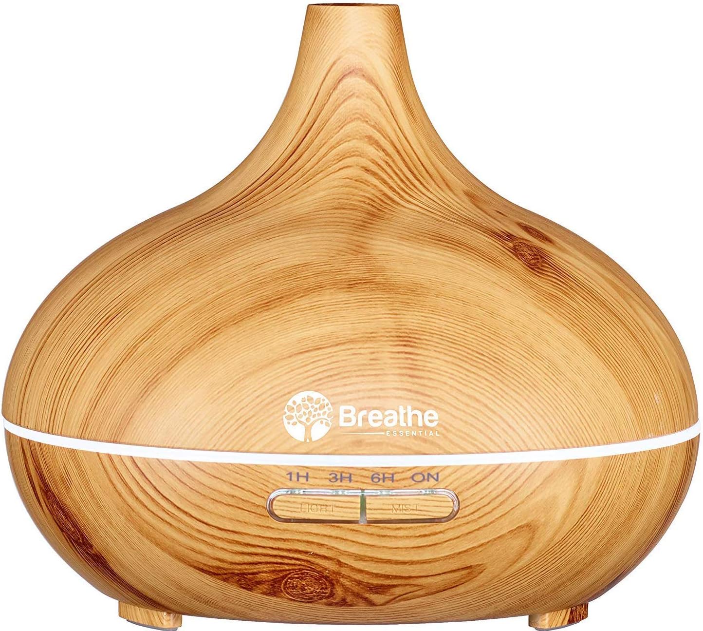 550ml Essential Oil Diffuser | Natural Oak, 18-Hour Runtime, 16 LED Lights, Auto Power-Off