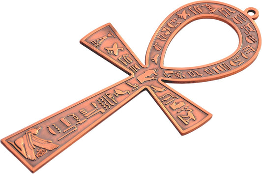 Egyptian Ankh Wall Art — 8.5″ Metal Cross, Antique Copper Finish